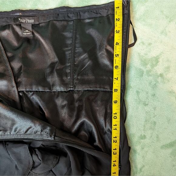 White House Black Market Strapless Ruffle Chiffon Lined Knee Length Dress 14 - Picture 4 of 6